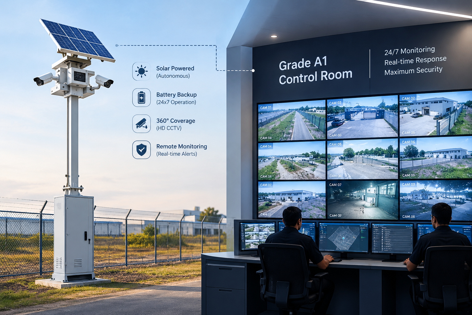 Solar CCTV Tower and Grade A1 Control Room